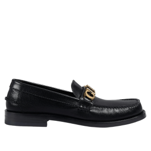 (W) Gucci Leather Loafer Black Leather