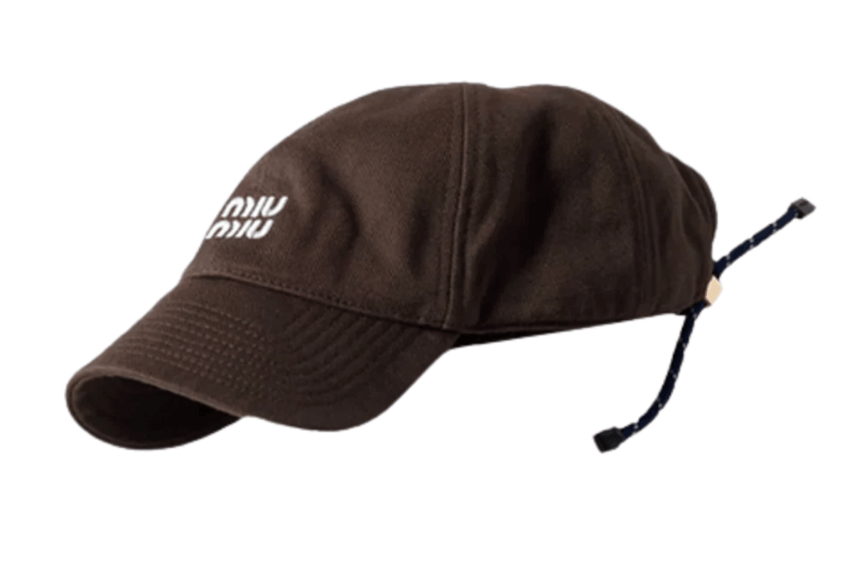 Miu Miu Denim Baseball Cap Baltic Blue Dark Brown