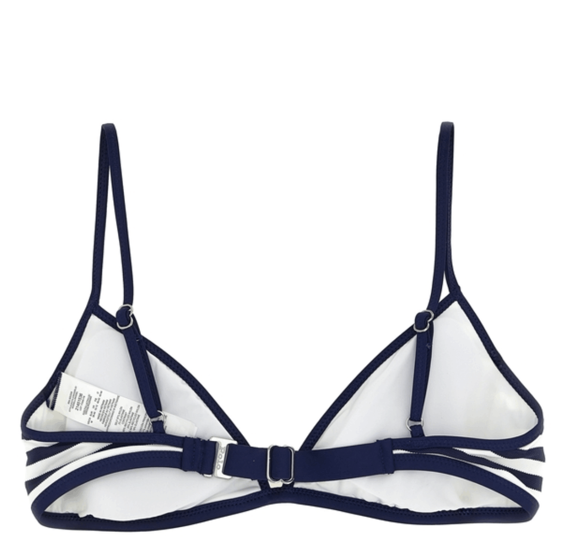 Polo Ralph Lauren Bikini Top In Striped Pattern Piqué 