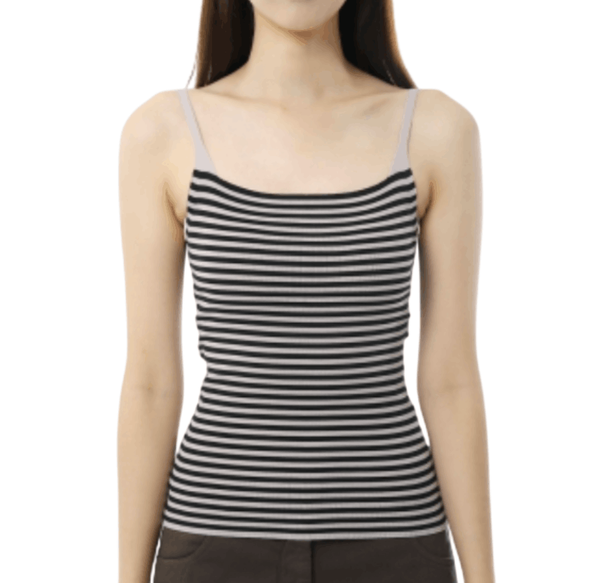 GIMAGUAS Camu Striped Top in Black