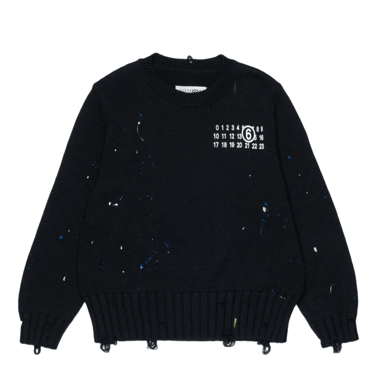 (Kids) MM6 Maison Margiela Crewneck Logo Pullover Black