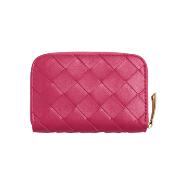 Bottega Veneta Small Zip Around Wallet Cranberry