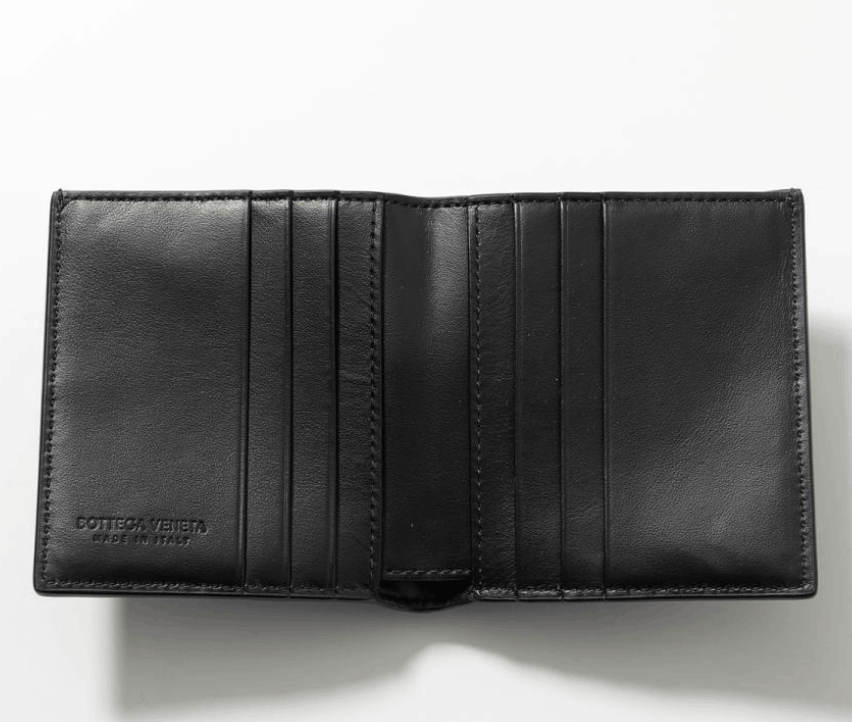 Bottega Veneta Intrecciato Cassette Slim Bi-Fold Wallet Black