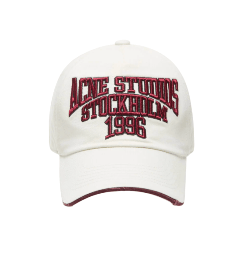 Embroidered logo hat - White/red