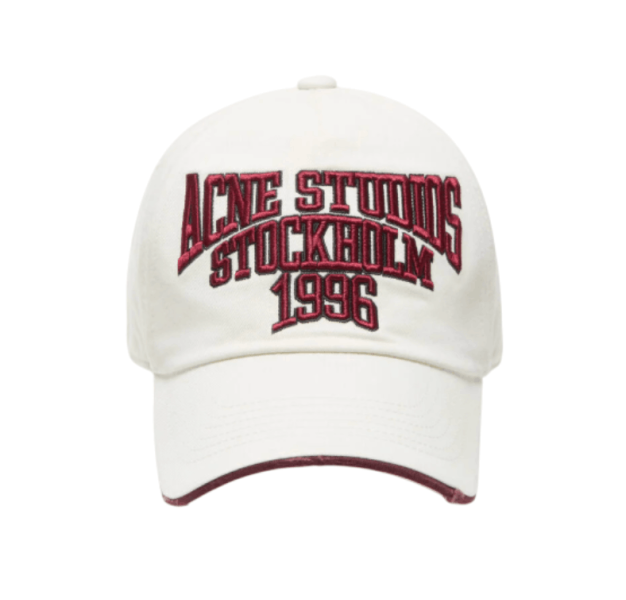 Embroidered logo hat - White/red