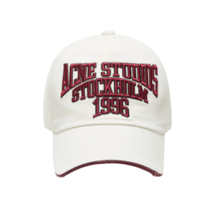 Embroidered logo hat - White/red