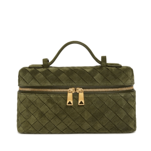 Bottle green suede Bang Bang handbag 
