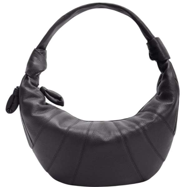 FORTUNE CROISSANT BAG IN LEATHER Dark Chocolate