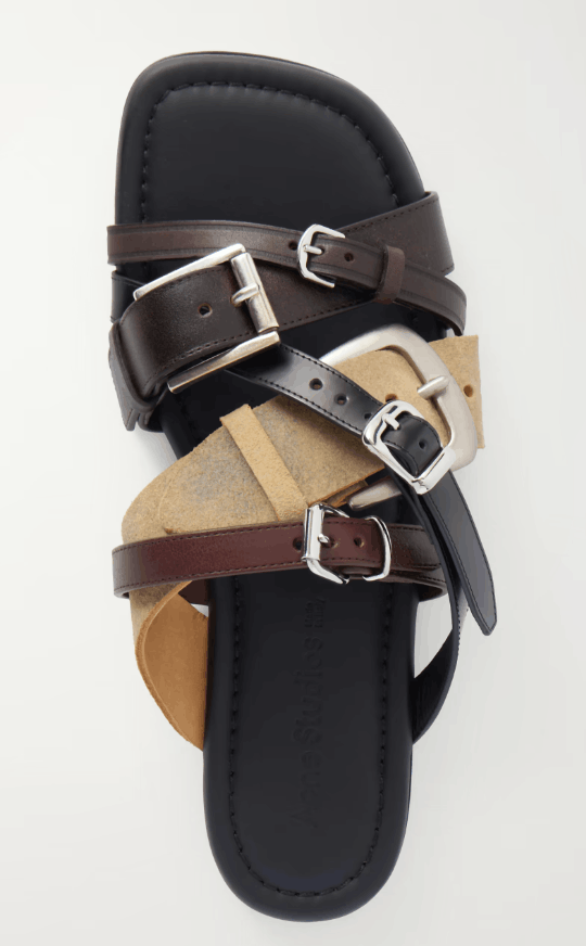 Acne Studios Leather Belts Strap Sandals Multi Brown