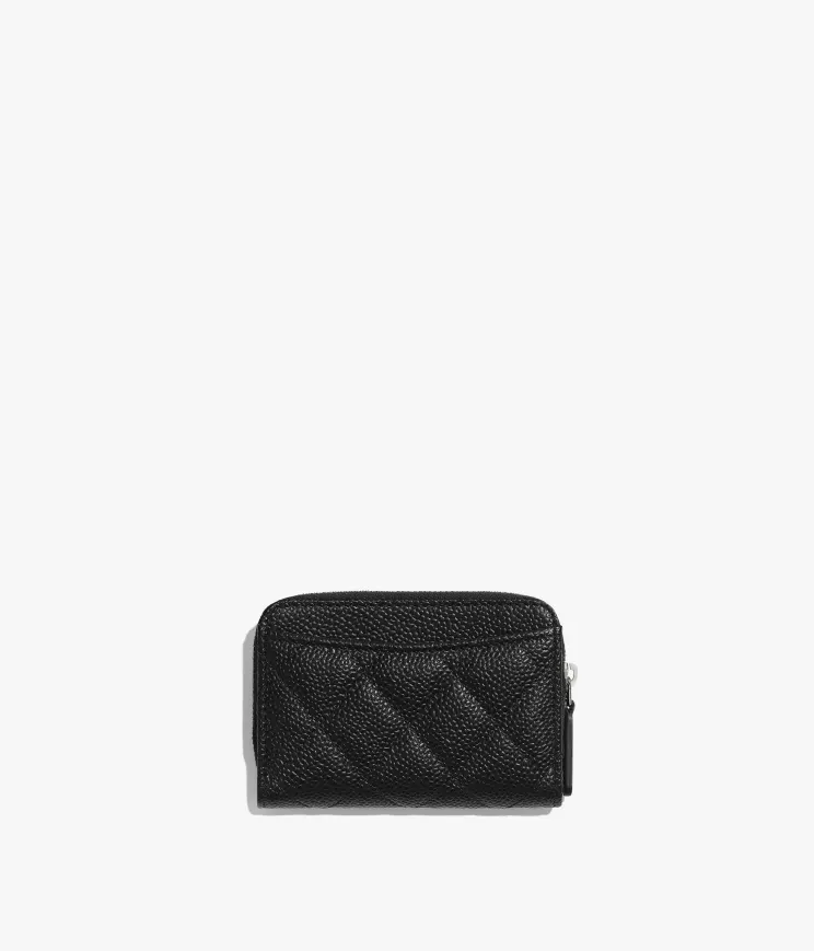 Chanel Classic Zipped Coin Purse Grained Calfskin & Gold Black
