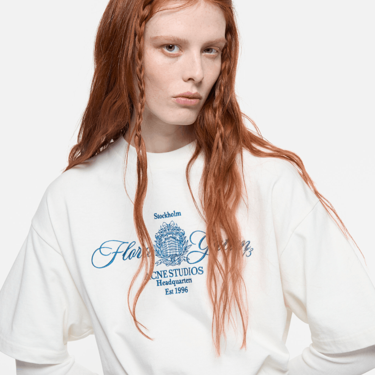Embroidered t-shirt Off white/ecru