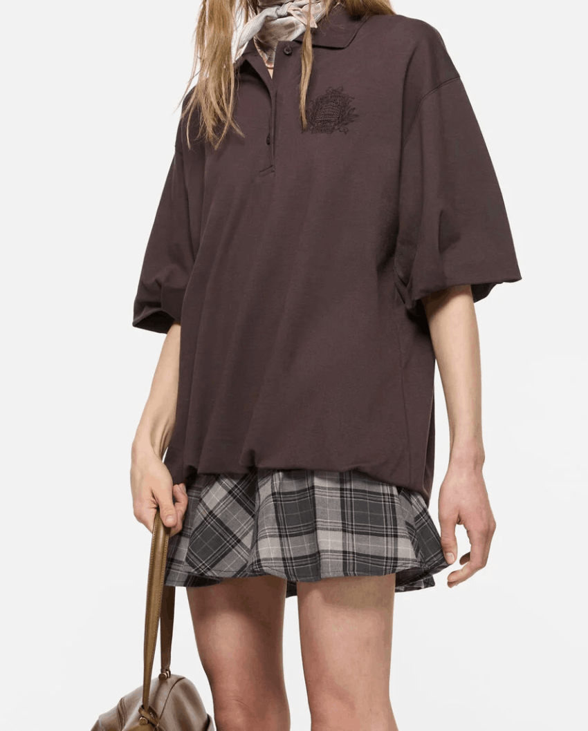 Layered t-shirt dress Dark brown