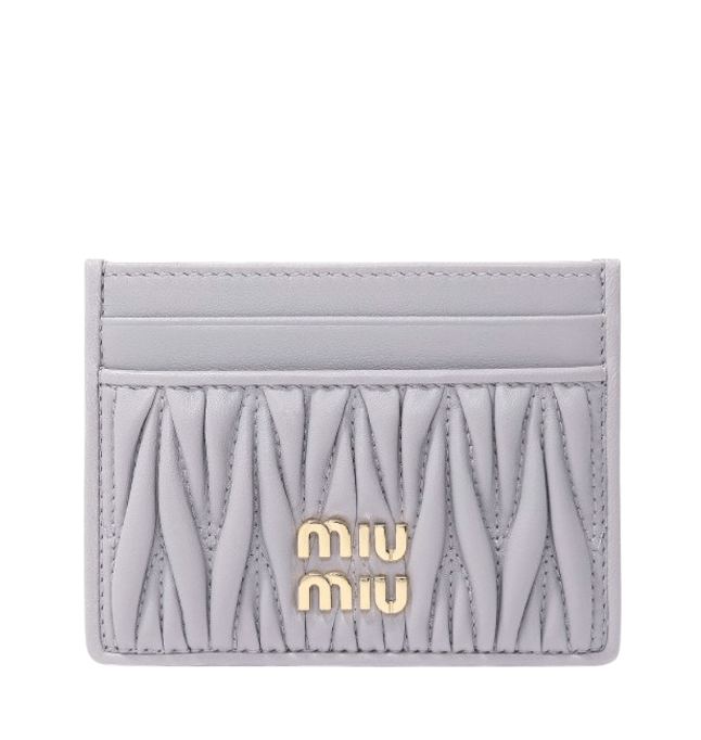 Miu Miu Matelasse Nappa Leather Card Holder Wisteria
