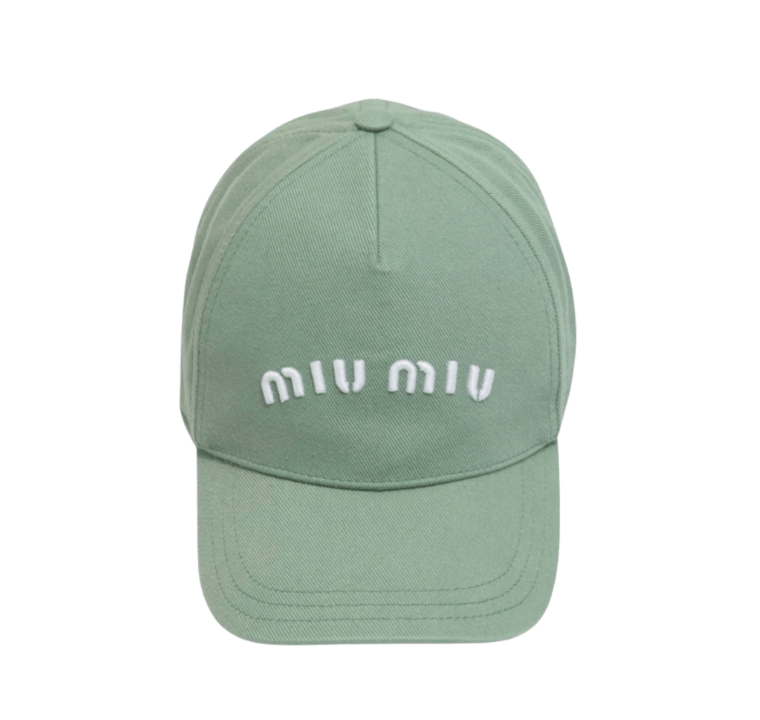(W) Miu Miu Denim Washed Baseball Cap Aquamarine