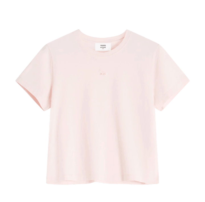 (W) Maison Kitsune Baby Fox Patch Baby T-Shirt Rosewater