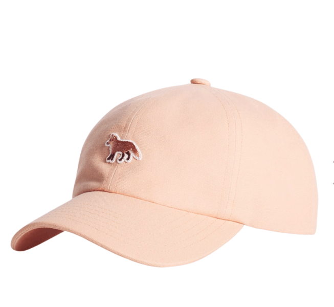 (W) Maison Kitsune Baby Fox 6P Cap Porcelaine Pink