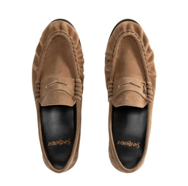 Le Loafer suede penny loafers in beige 