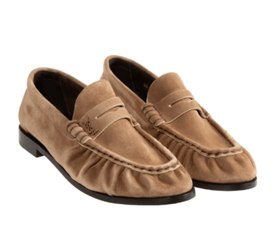 Le Loafer suede penny loafers in beige 
