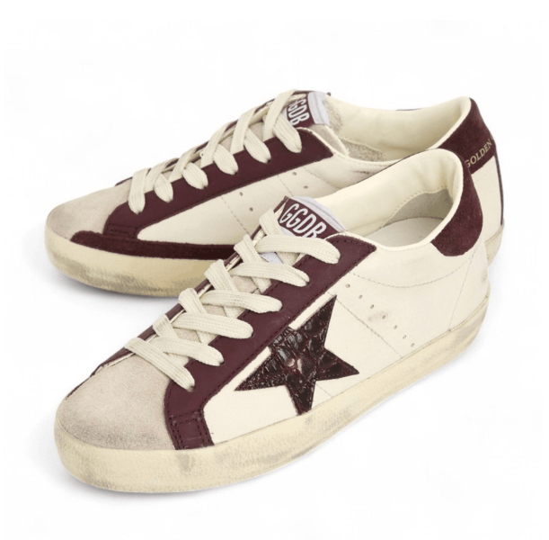 (W) Golden Goose Superstar Glitter Star Sneakers Butter Beige