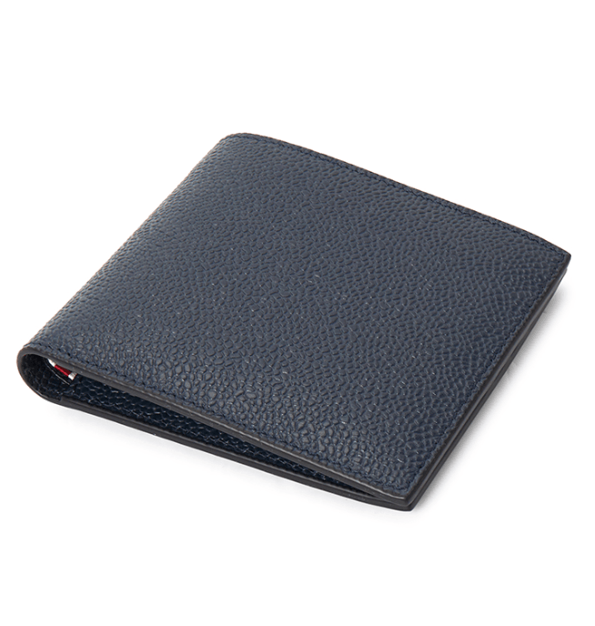 Thom Browne Pebble Grain Bill Fold Wallet Navy