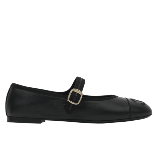(W) Chanel Mary Janes Lambskin & Black