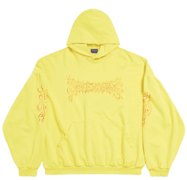Balenciaga Darkwave Round Hoodie Oversized in Yellow Red