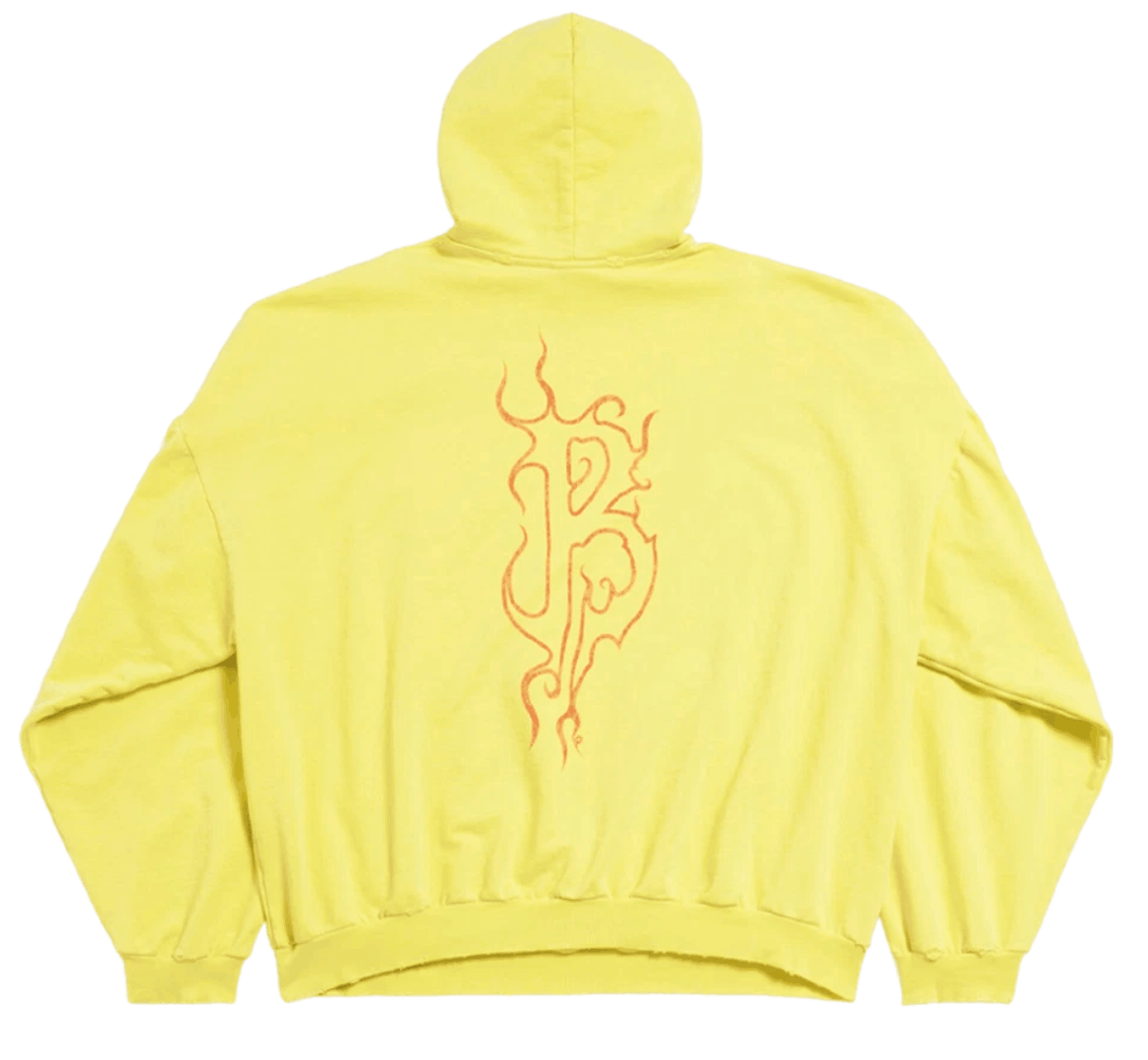 Balenciaga Darkwave Round Hoodie Oversized in Yellow Red