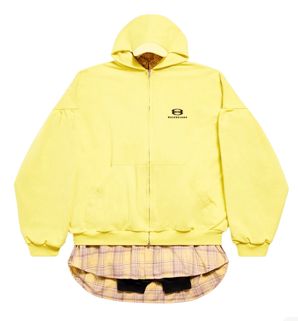 Balenciaga Unity Sports Icon Layered Hoodie Oversized in Yellow Black