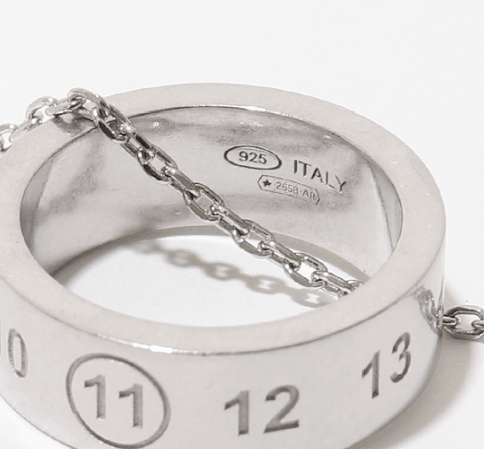Maison Margiela Numeric Engraved ring-pendant Necklace