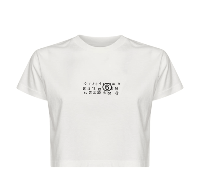 White Flipped-print overdyed T-shirt 