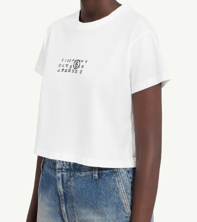 White Flipped-print overdyed T-shirt 