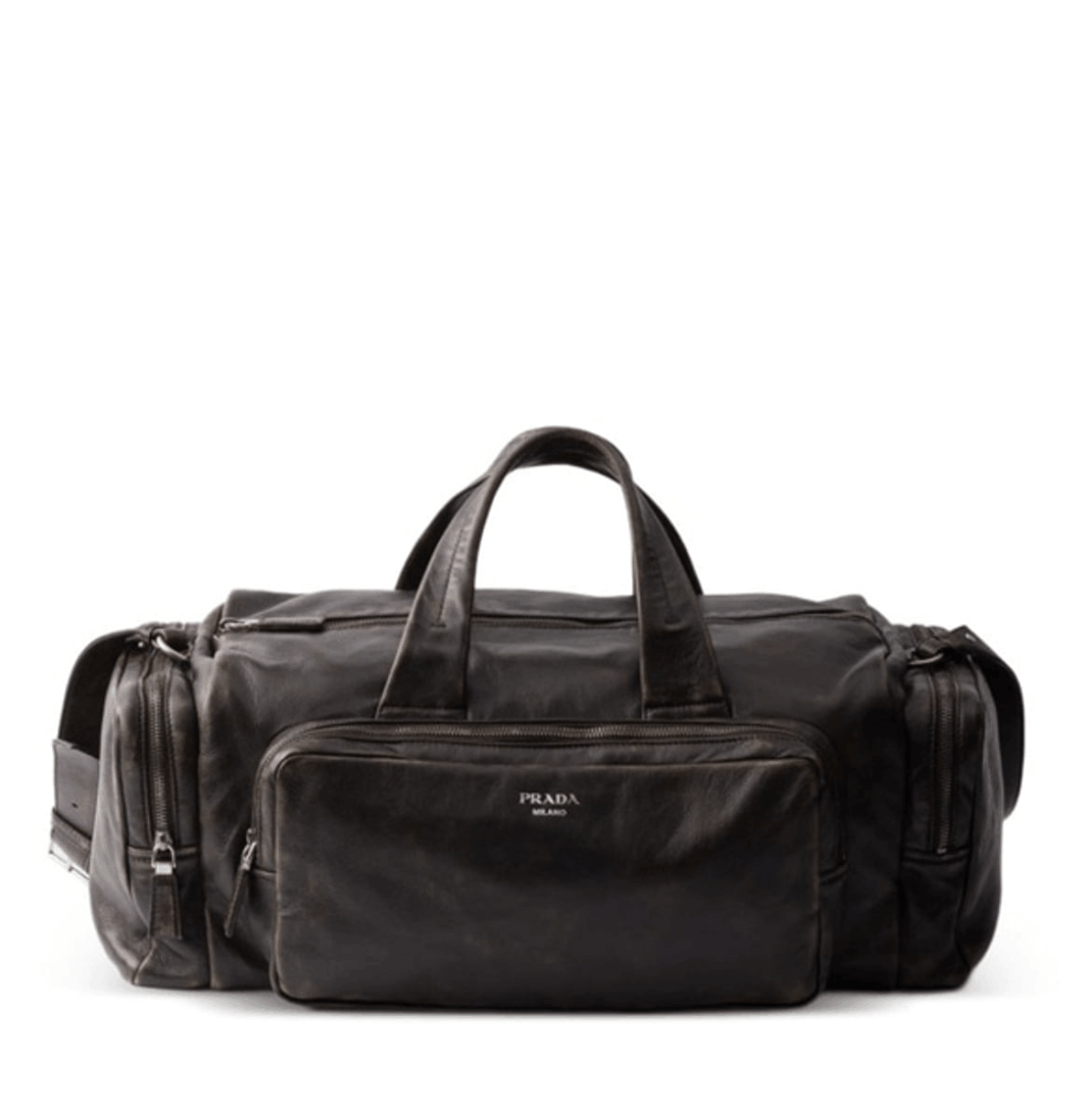 Dark Brown Nappa Leather Duffel Bag