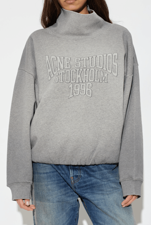 Fleece sweatshirt with logo Grey Melange