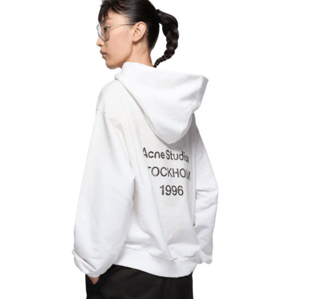 Fleece logo hoodie - Dusty white