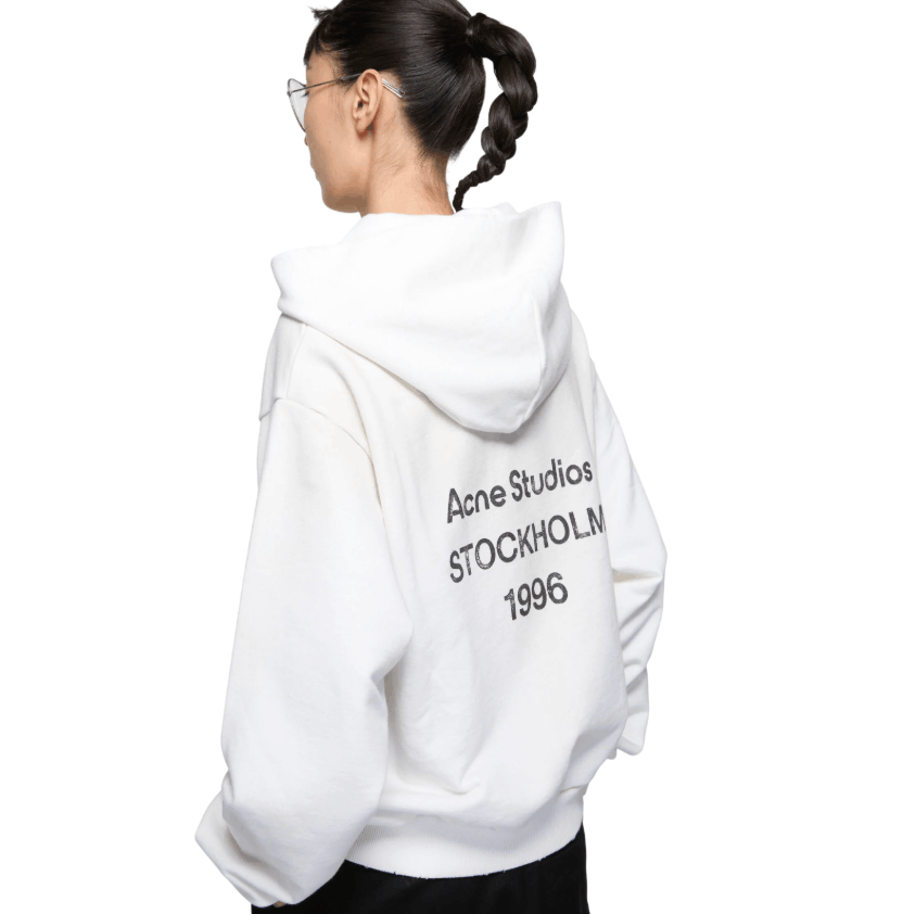 Fleece logo hoodie - Dusty white