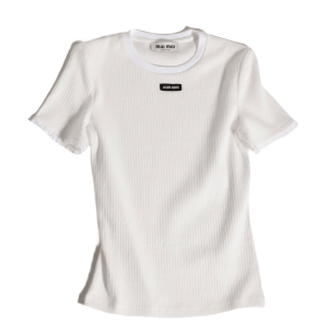 (W) Miu Miu Cotton T-Shirt White MT2251-1951-F0009