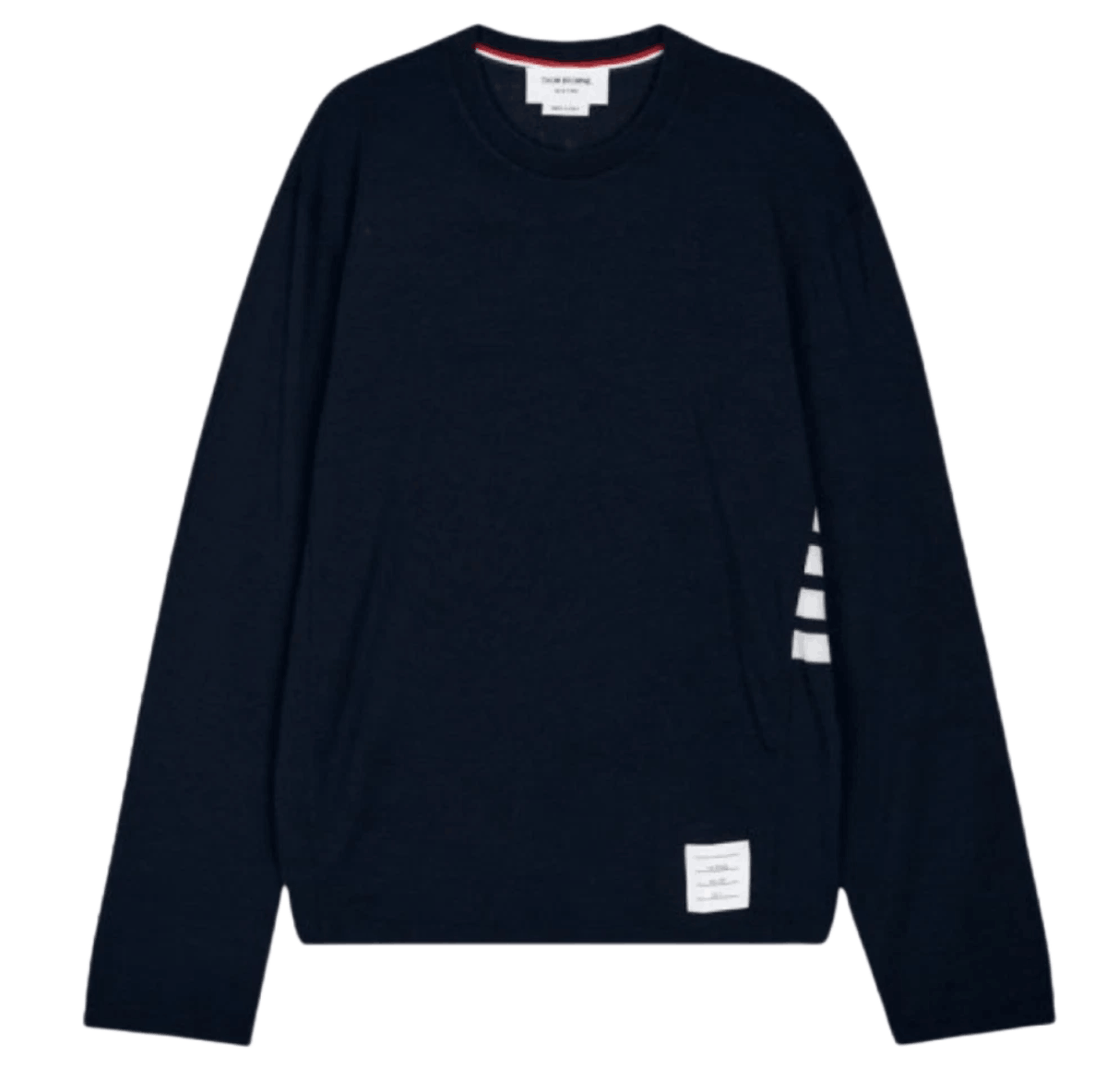 Thom Browne Wool Jersey 4-Bar Long Sleeve T-Shirt Navy