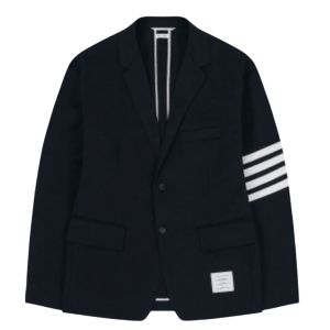 Thom Browne Cotton Unconstructed Single Breasted 4-Bar Classic Jacket Navy