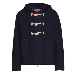 Thom Browne Twill Stitch Center Back Stripe Hooded Duffle Jacket Navy