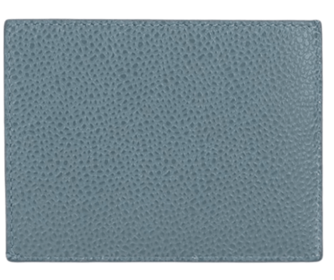 Thom Browne Pebble Grain Leather Card Holder Dusty Blue Yellow
