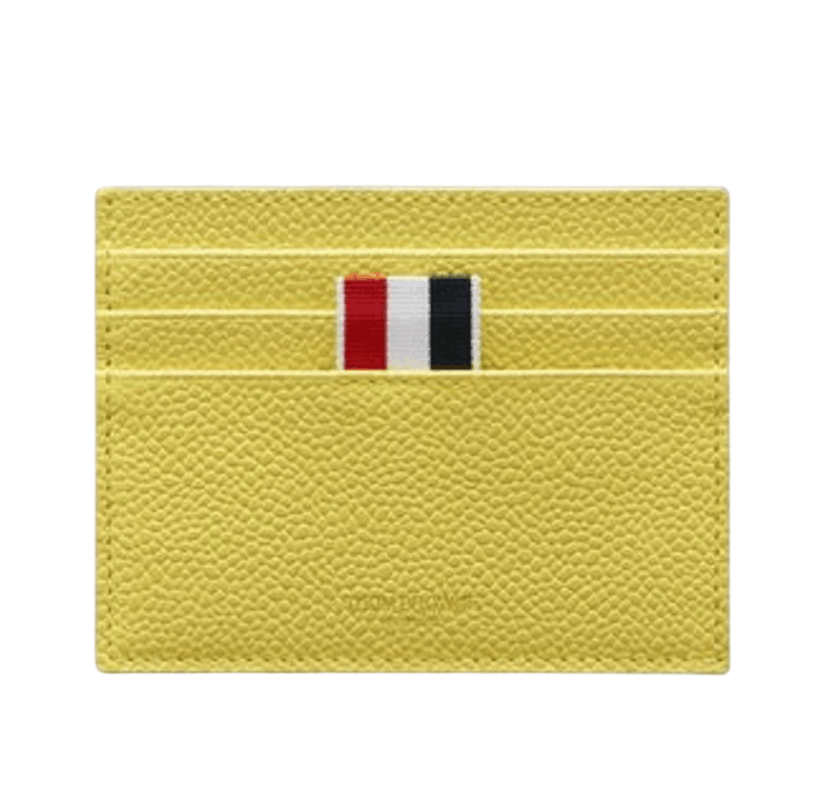 Thom Browne Pebble Grain Note Compartment Card Holder Pastel Yellow