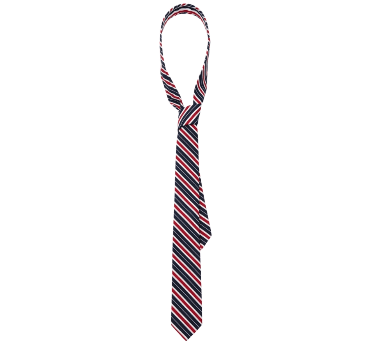 Thom Browne Bar Stripe Silk Cotton Jacquard Classic Tie Red White Blue