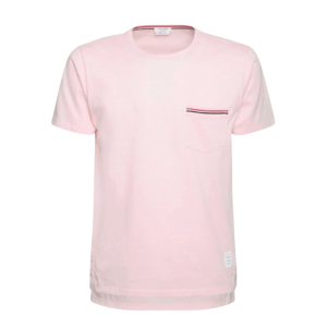 Thom Browne Medium Weight Jersey Tipped Pocket Crewneck T-Shirt Light Pink