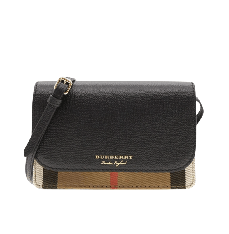 Burberry Check New Hampshire Crossbody Bag Black