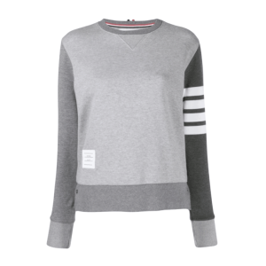 (W) Thom Browne Funmix Classic Loopback 4-Bar Sweatshirt Tonal Grey