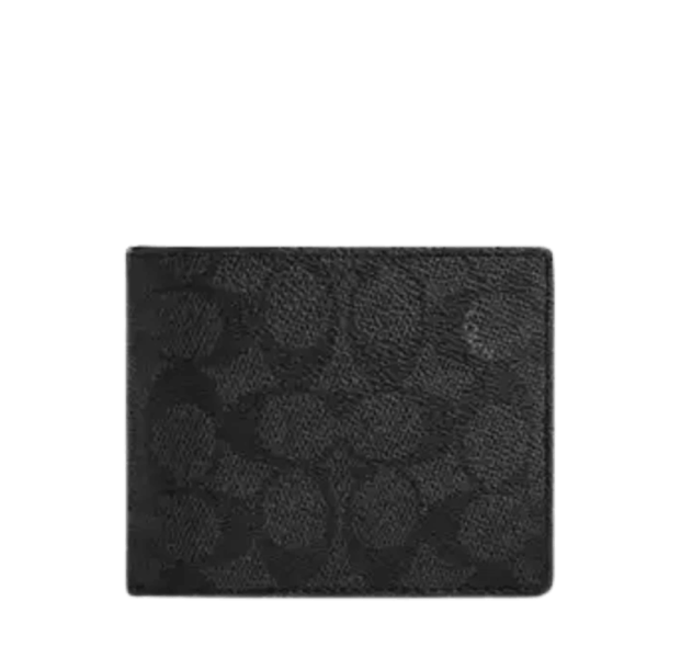 Coach Signature Canvas 3 In 1 Wallet Charcoal Black
