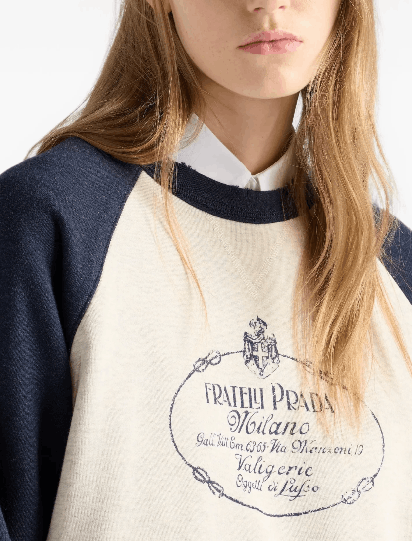 Prada Logo-print Raglan-sleeve Sweatshirt