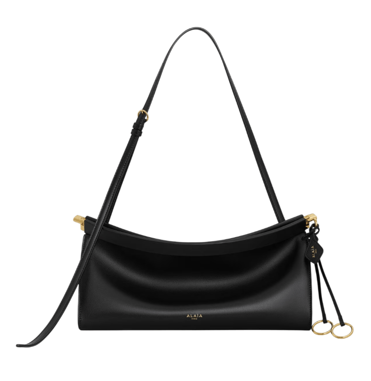 ALAÏA Noir LE CLICK EAST WEST MEDIUM BAG IN CALFSKIN