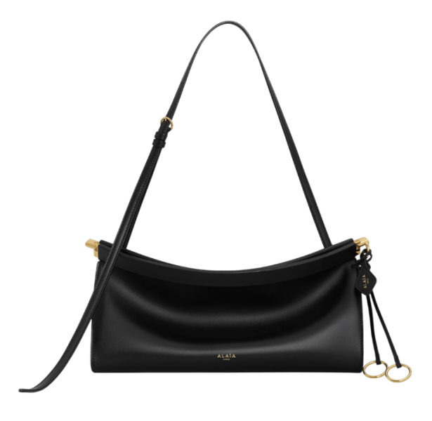 ALAÏA Noir LE CLICK EAST WEST MEDIUM BAG IN CALFSKIN
