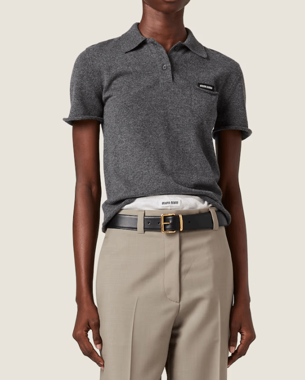 Cashmere polo shirt - Slate Gray